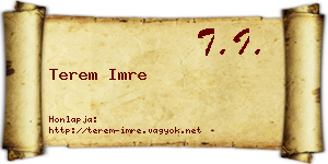 Terem Imre névjegykártya